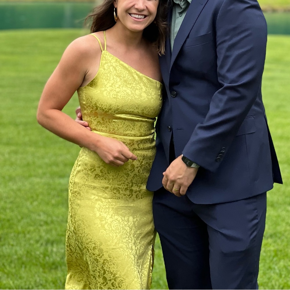 Satin Jaquard Midi Dress